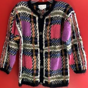 Vintage Hand-knit Cardigan Sweater- Jennifer Reed